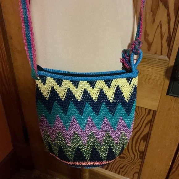 Vtg 90s Handmade Woven Purse - Picture 4 of 10